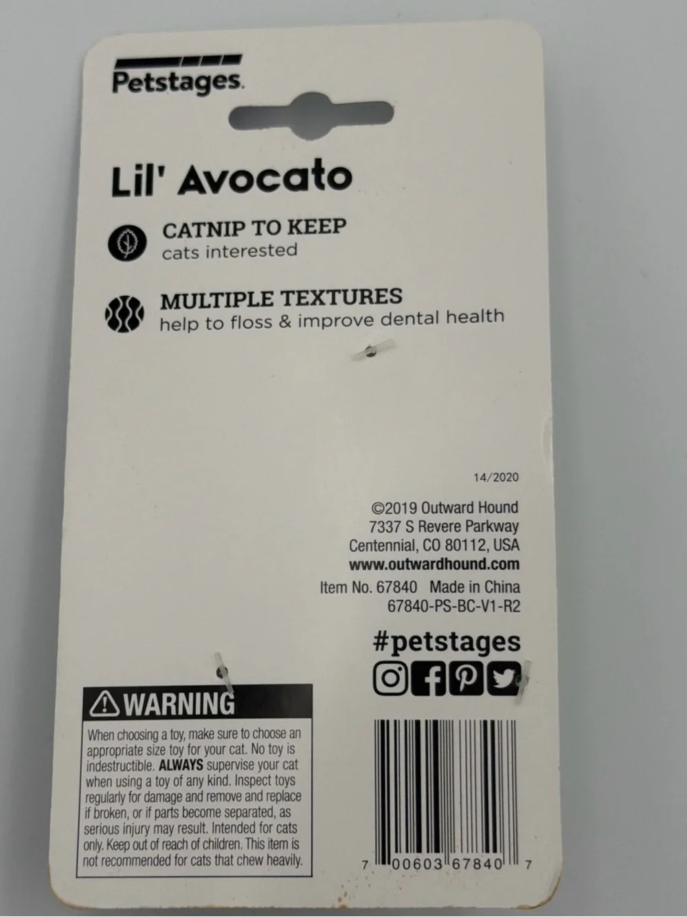 Petstages Lil' Avocado Cat Toy - Green